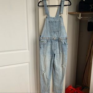 Lucky Brand Embroidered Overalls